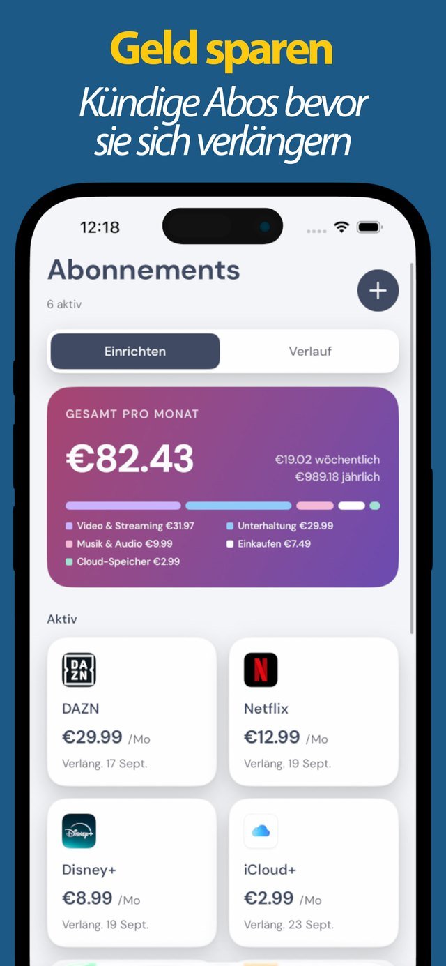 Aktive Abos mit nächstem Verlängerungsdatum